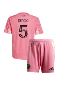 Inter Miami Sergio Busquets #5 Jalkapallovaatteet Lasten Kotipeliasu 2025-26 Lyhythihainen (+ Lyhyet housut)